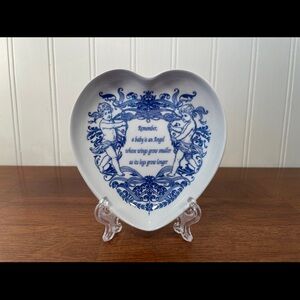 Spode Trinket Pin Soap Jewelry Dish Tray Heart dish blue white